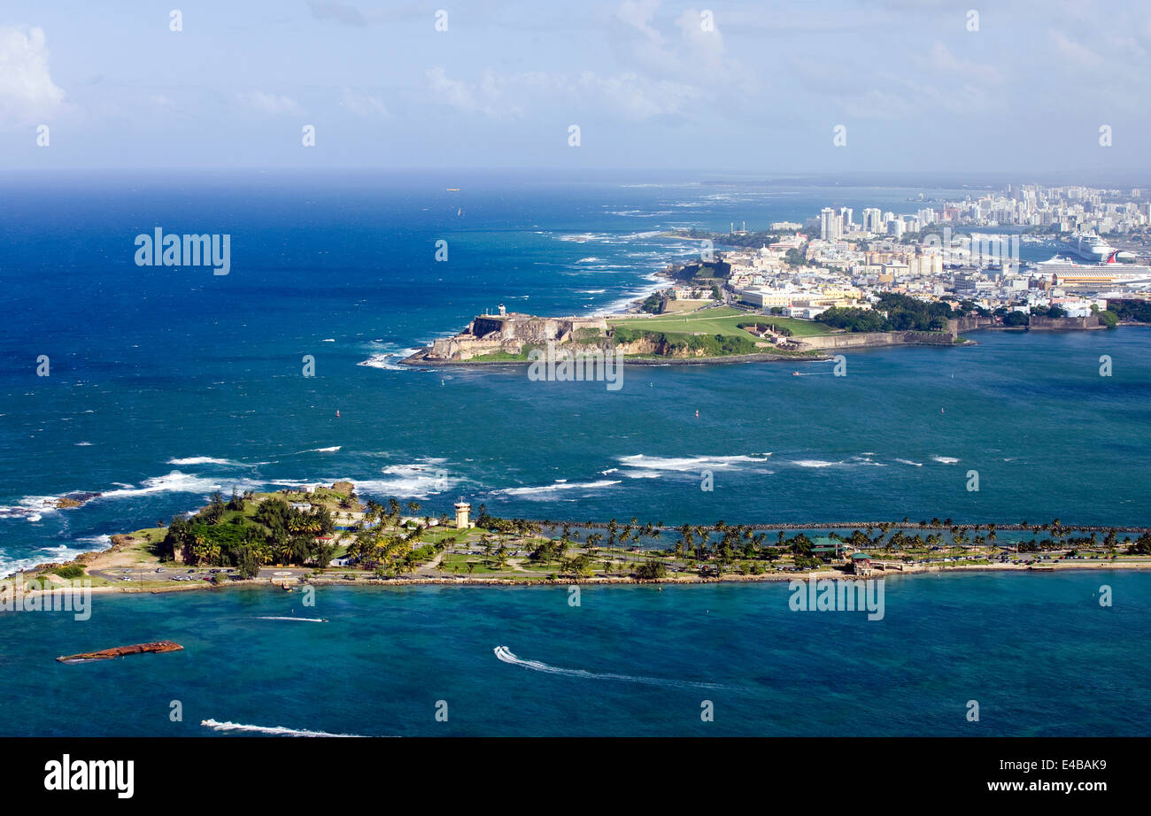 Aerial view of El Morro in Old San Juan Puerto Rico Stock Photo - Alamy