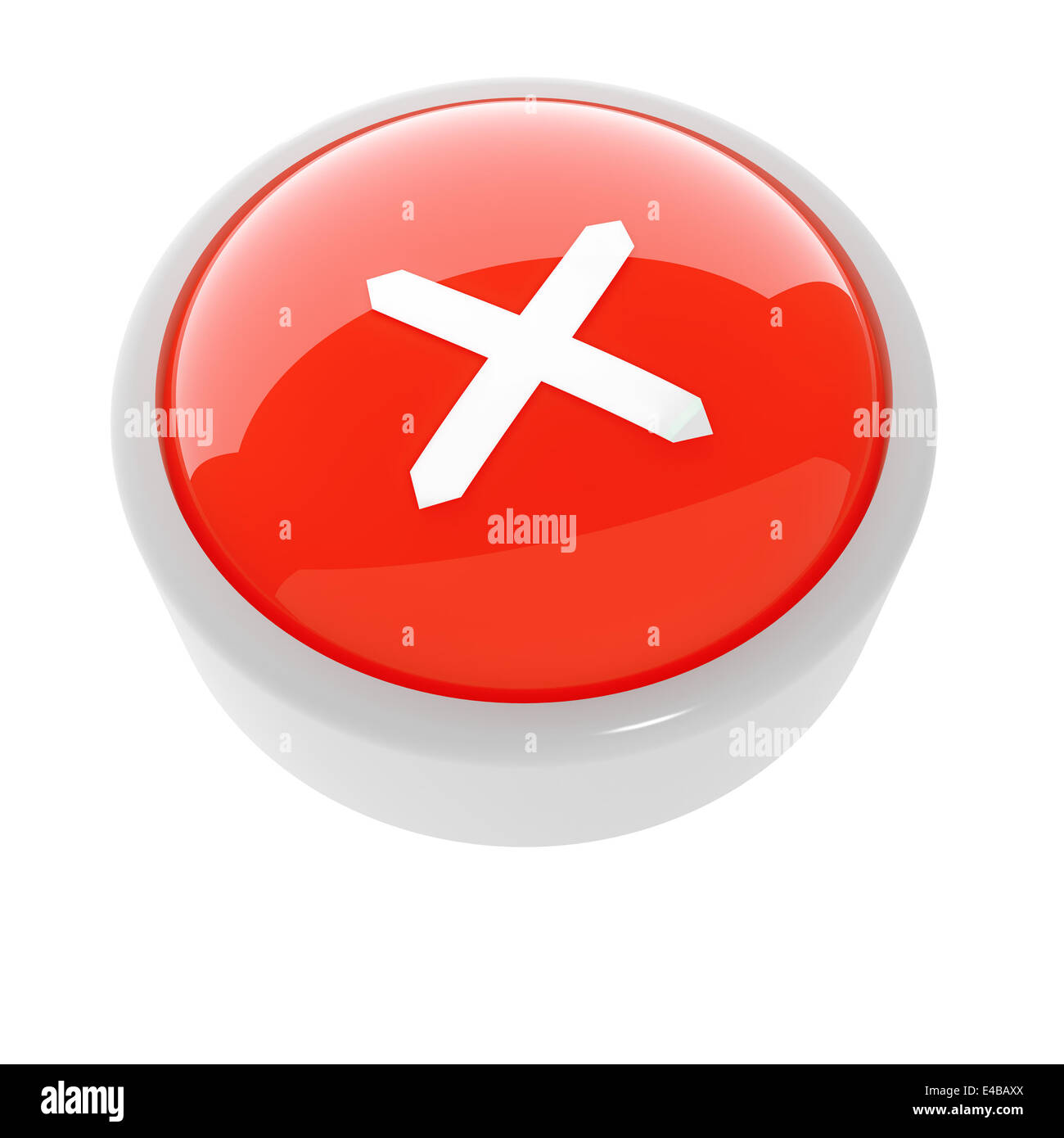 red button with a caution sign Stock Photo