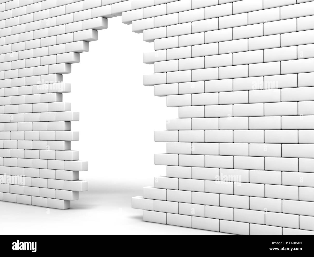 White brick wall breaking hires stock photography and images Alamy