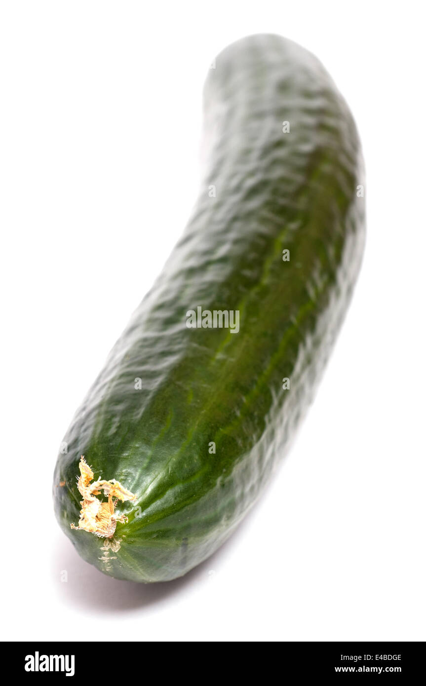 Green cucumber in vertical format Stock Photo