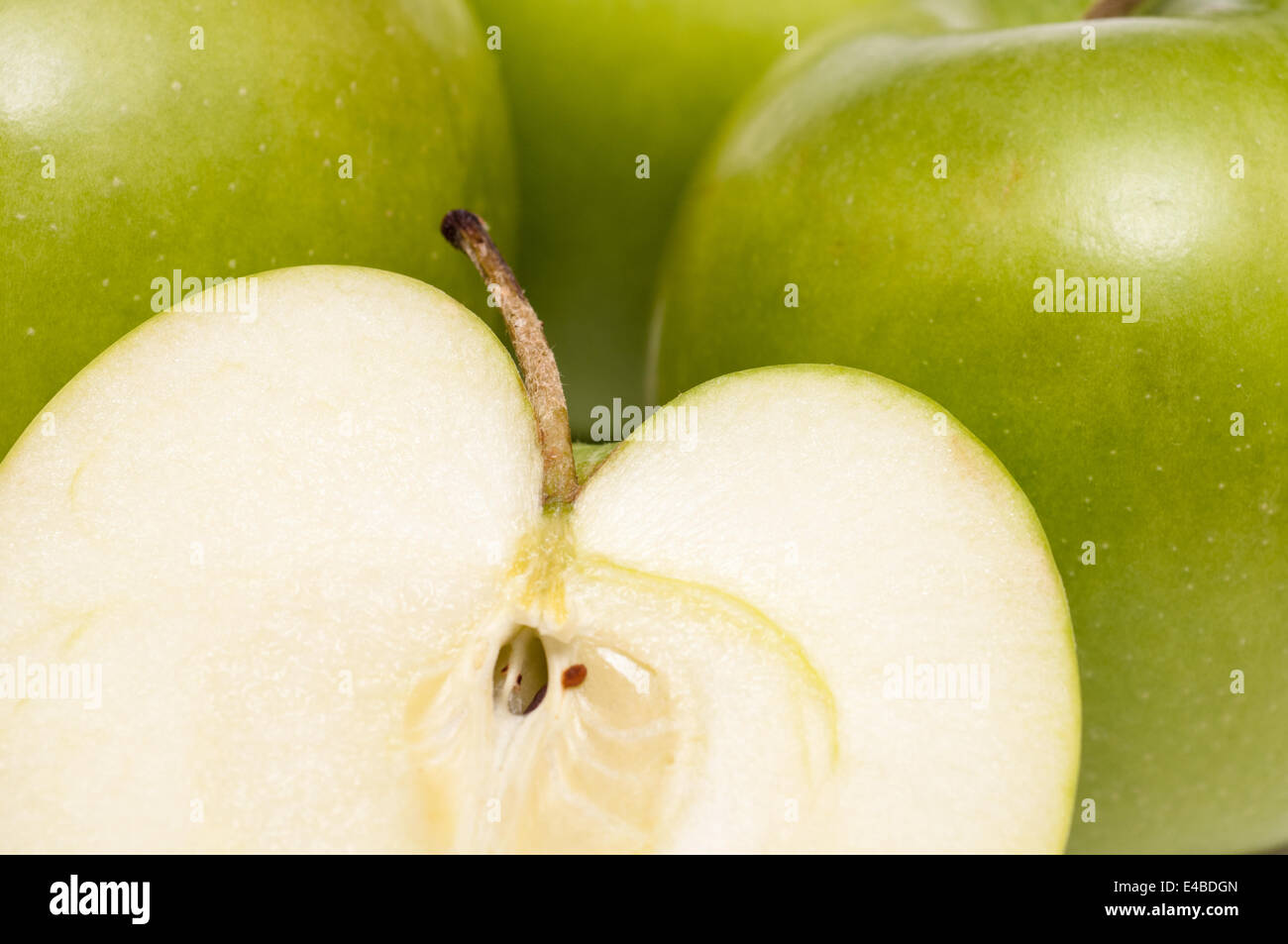 Closeup of a Golden Delicious apple Stock Photo