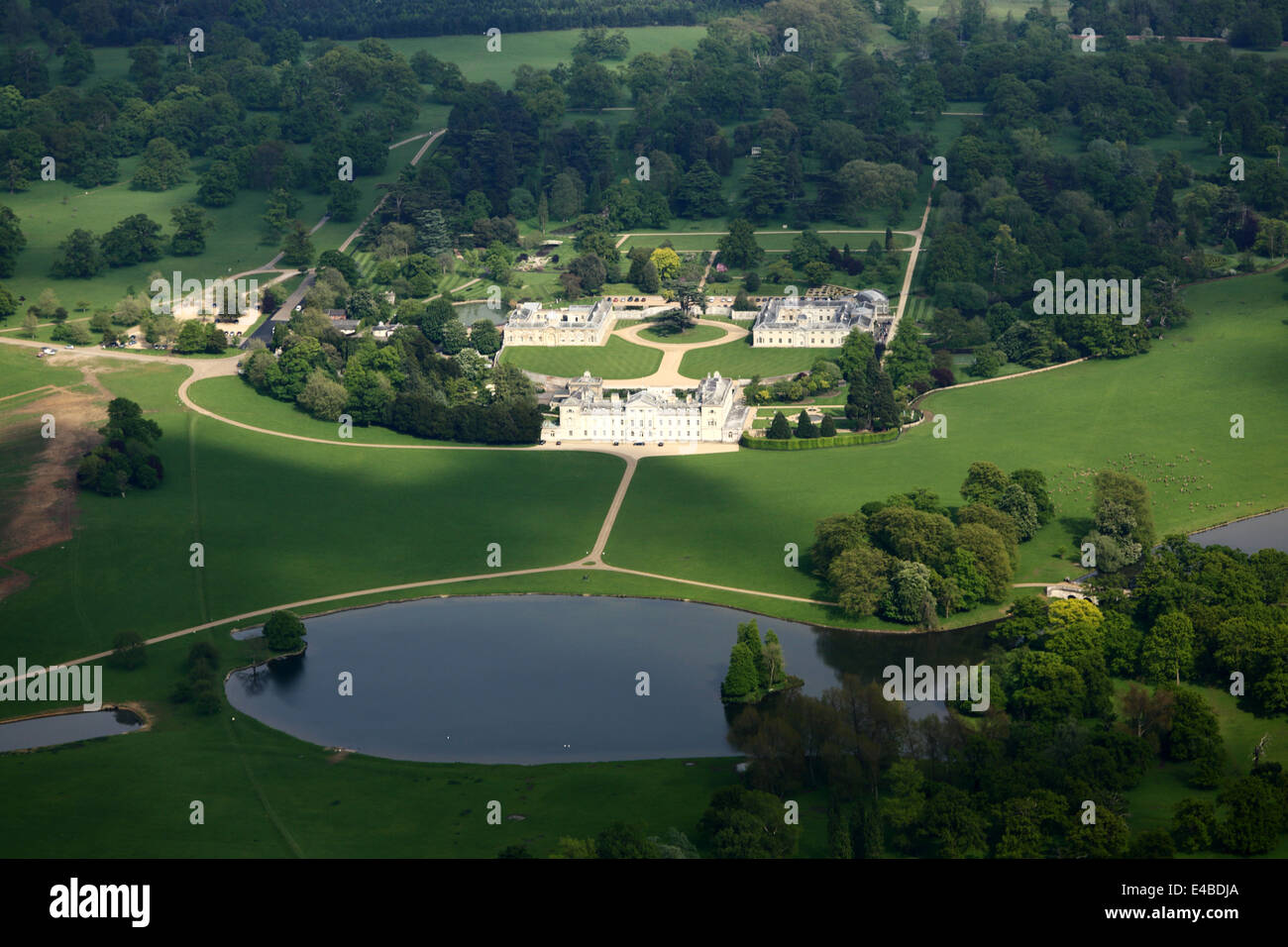 Woburn Abbey Aerial View Stock Photo