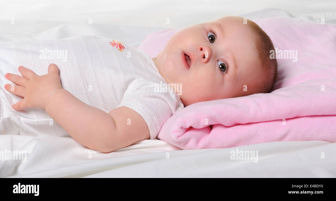 The baby lays Stock Photo Alamy