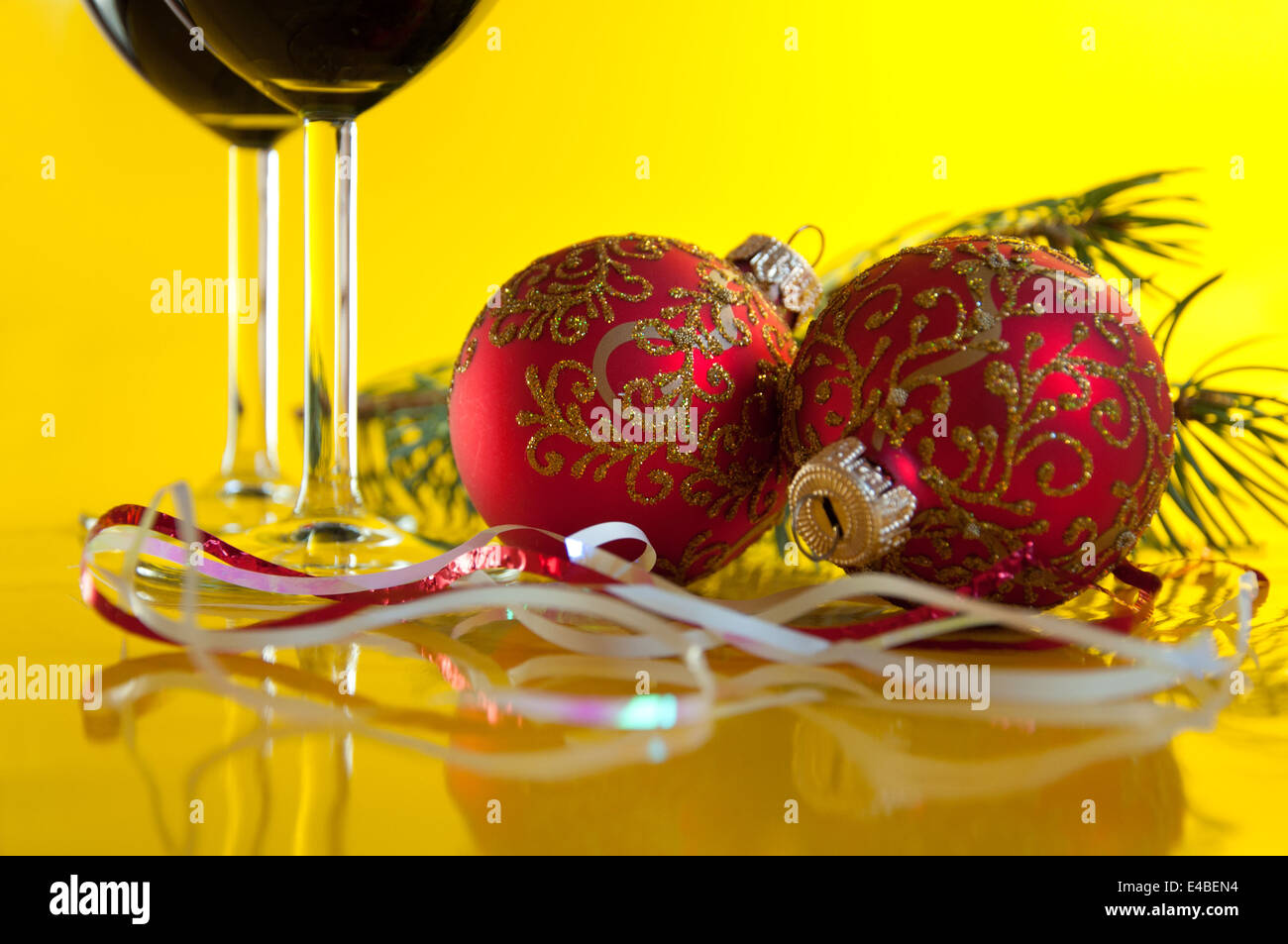 Yellow New New Year Glasses Wine Red Balloon Balloons Christmas