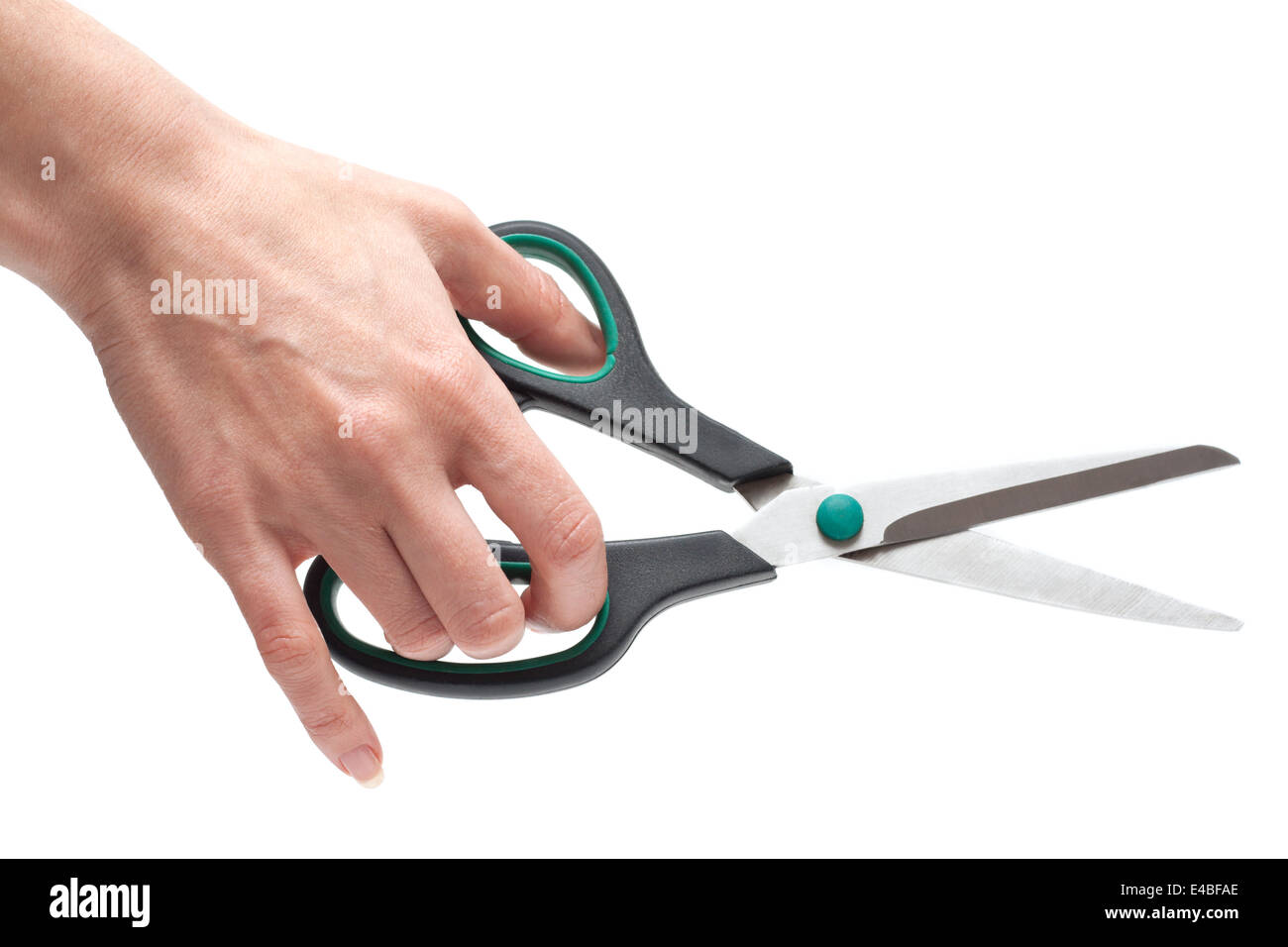 Feminine hand with scissors Stock Photo Alamy