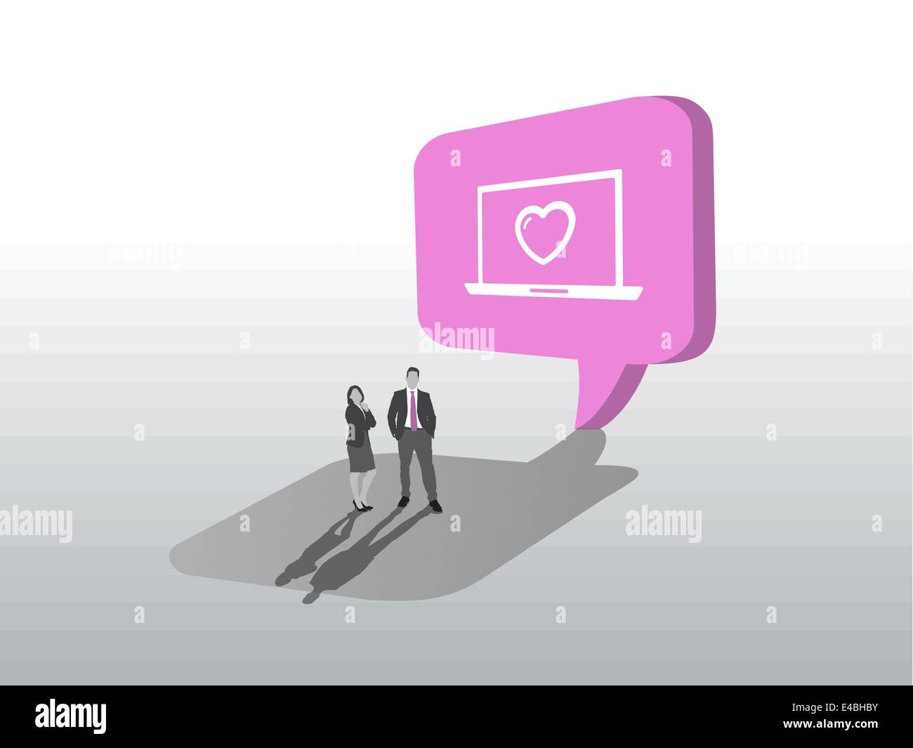 Online dating vector with business people Stock Vector