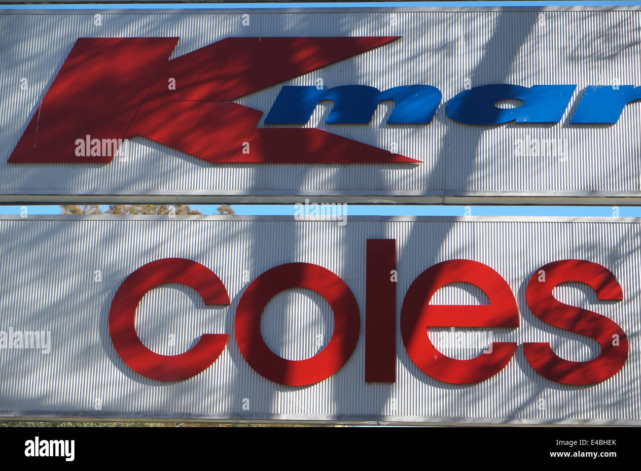 australian retailers kmart and coles supermarkets at Warriewood,sydney Stock Photo