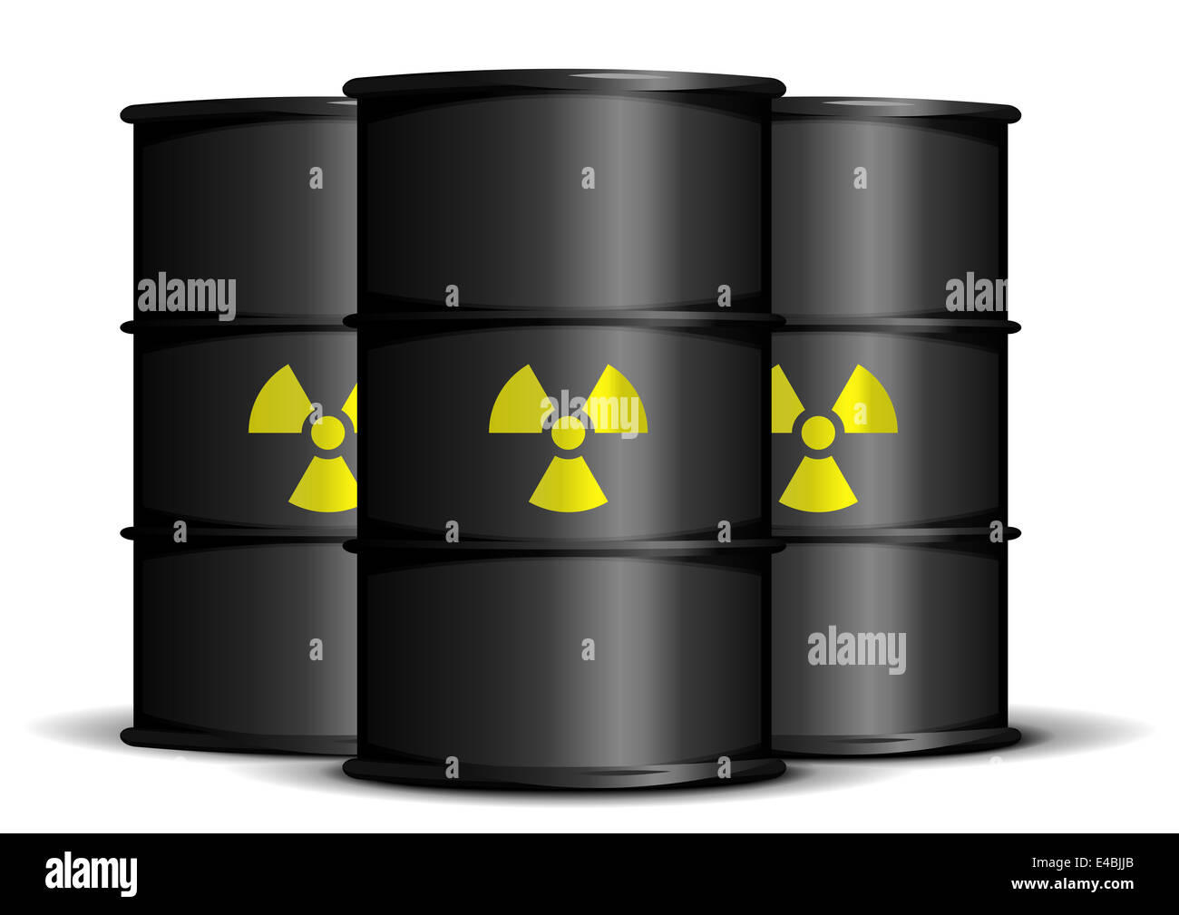 radioactive waste barrels Stock Photo