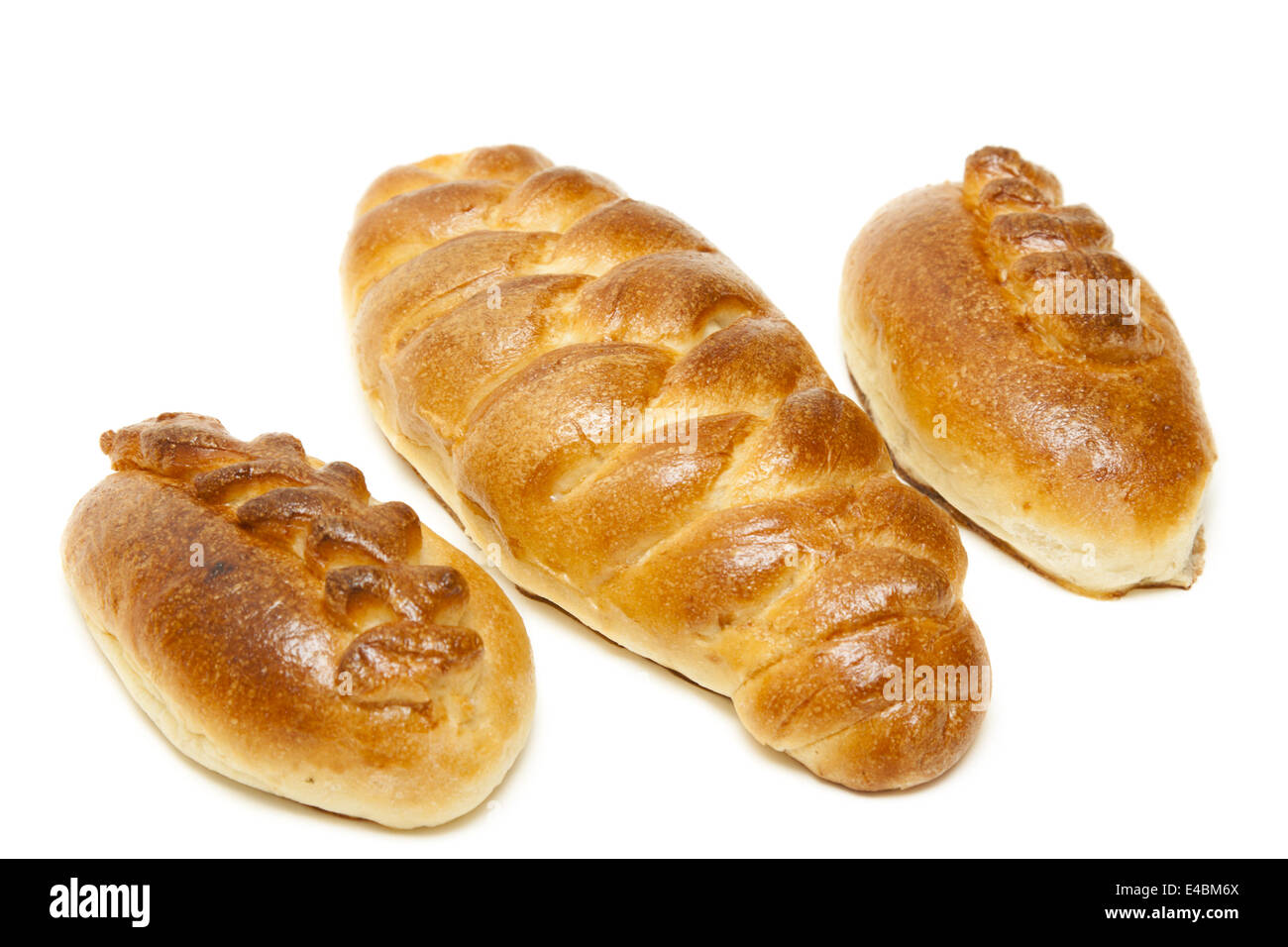 Three baked patties Stock Photo
