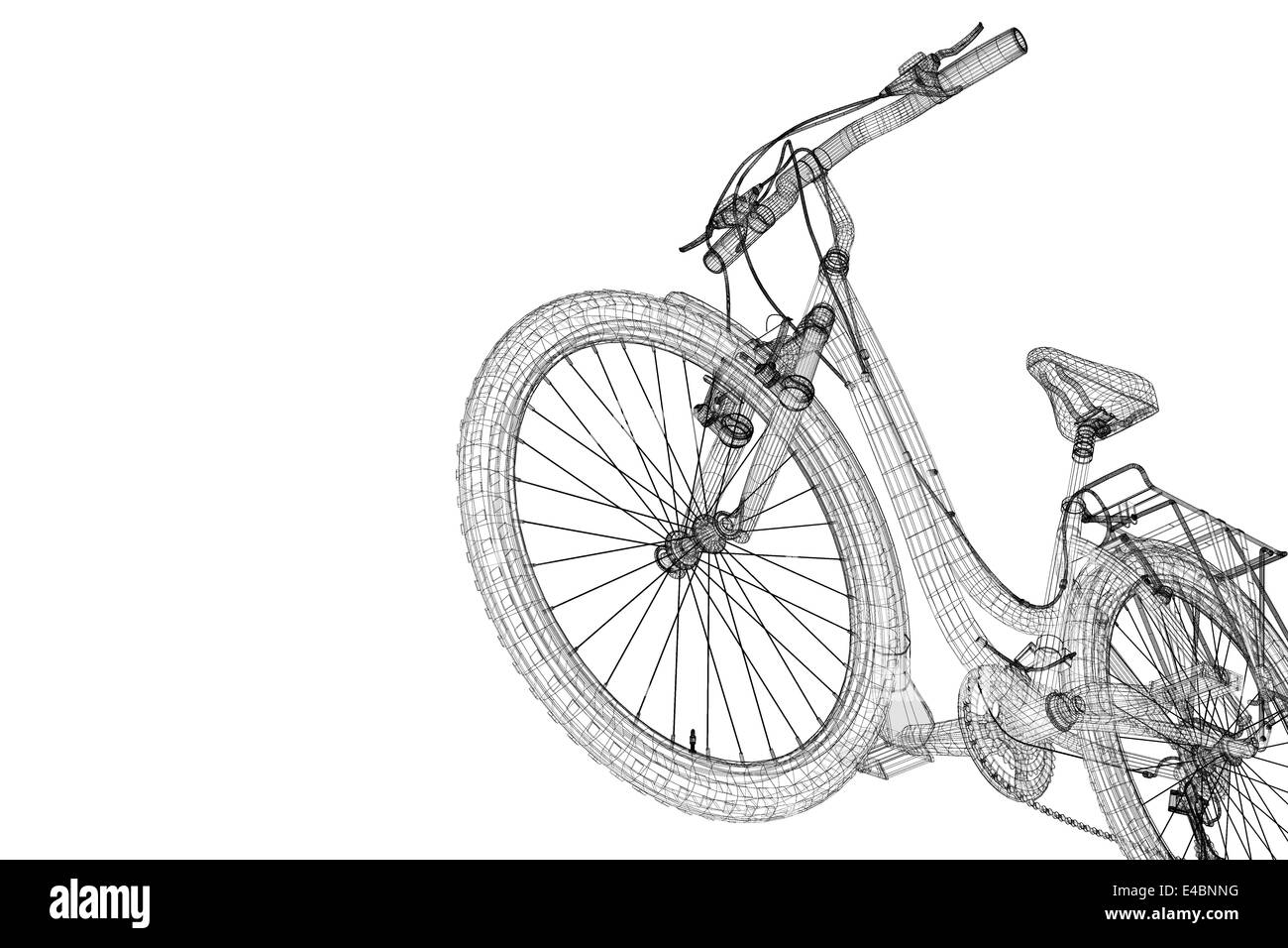 Mountain Bicycle 3D model, body structure , wire model Stock Photo - Alamy