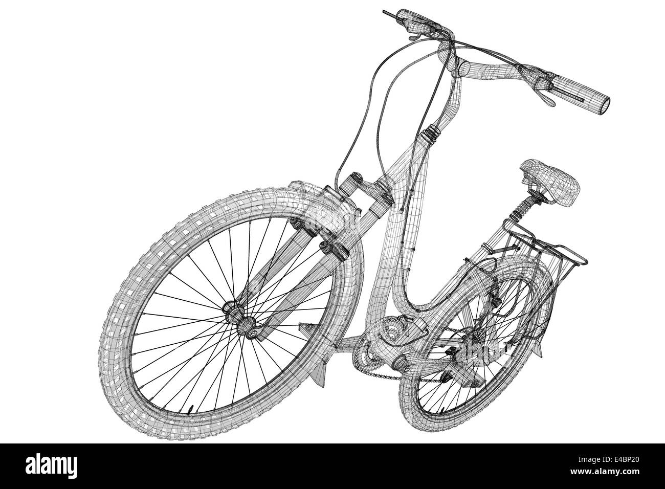 Mountain Bicycle 3D model, body structure , wire model Stock Photo - Alamy