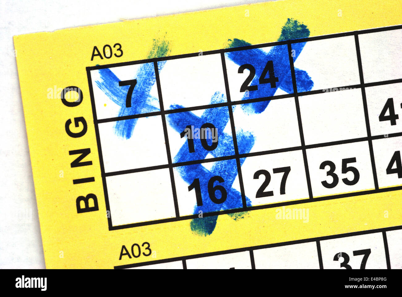 Bingo card close up stock photo alamy