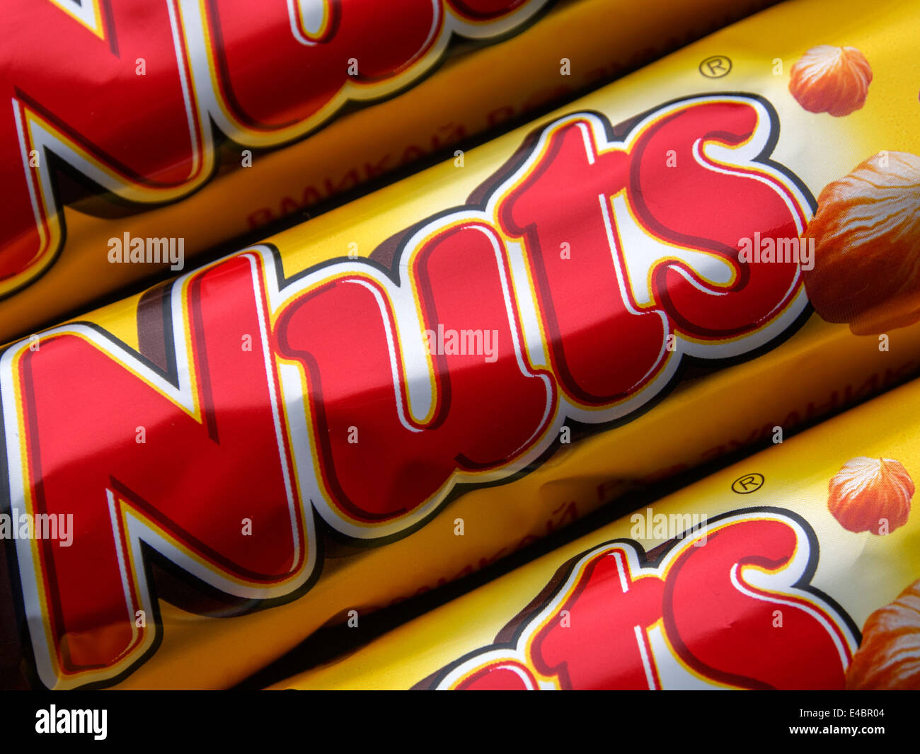 Closeup of Nuts candy chocolate bar made by Nestle Stock Photo Alamy
