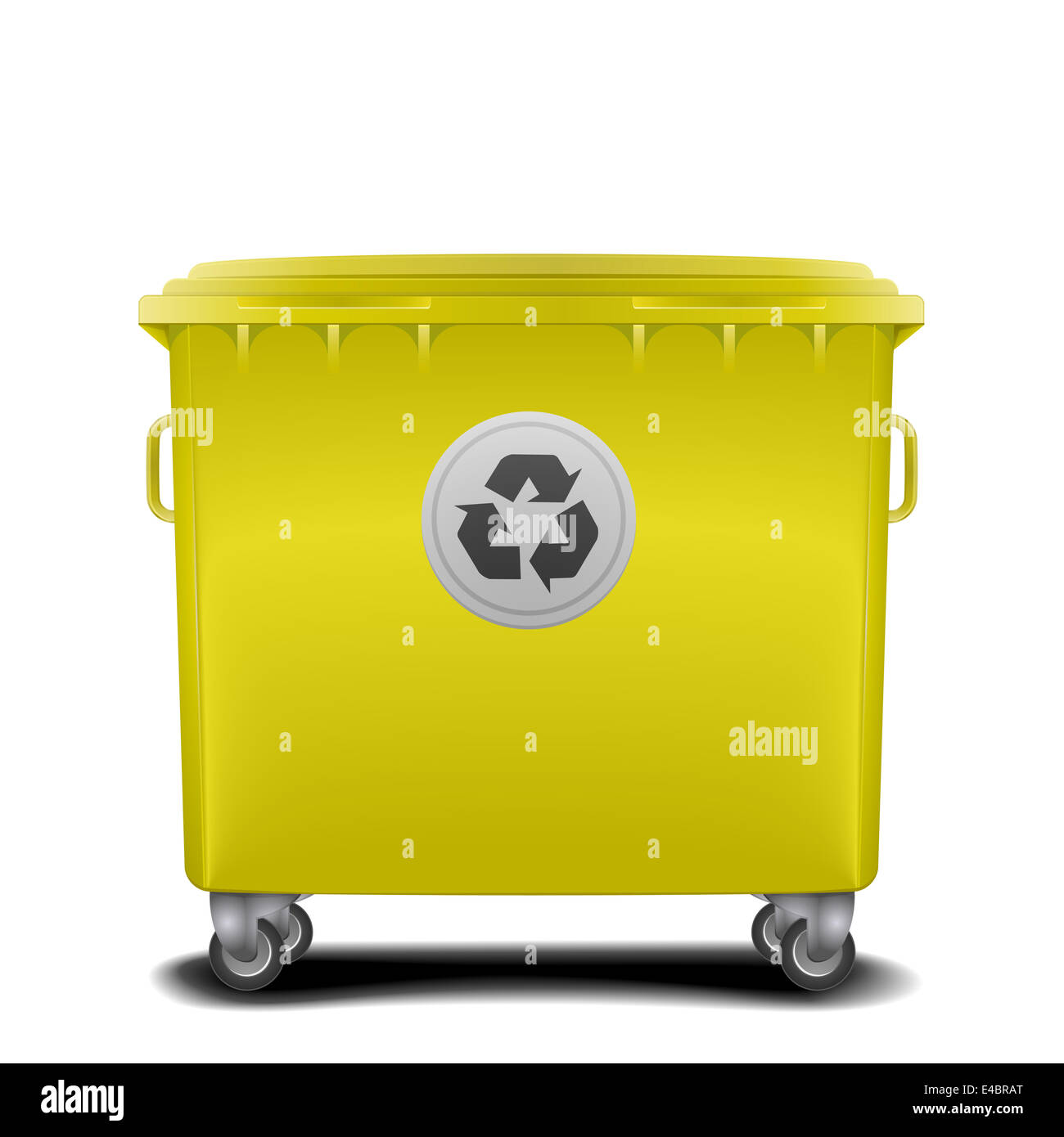 yellow recycling bin Stock Photo Alamy