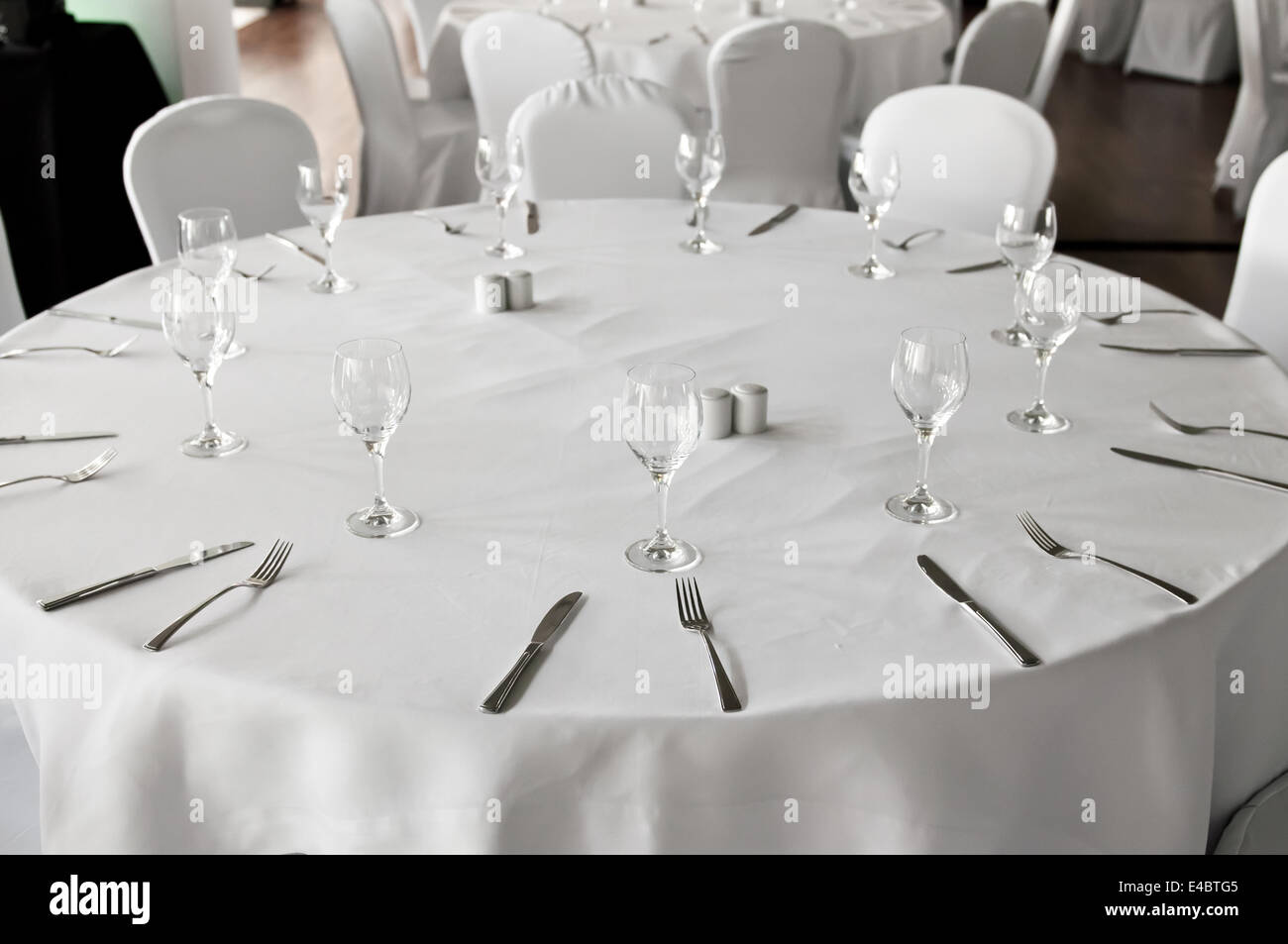 Tables set for an event Stock Photo Alamy