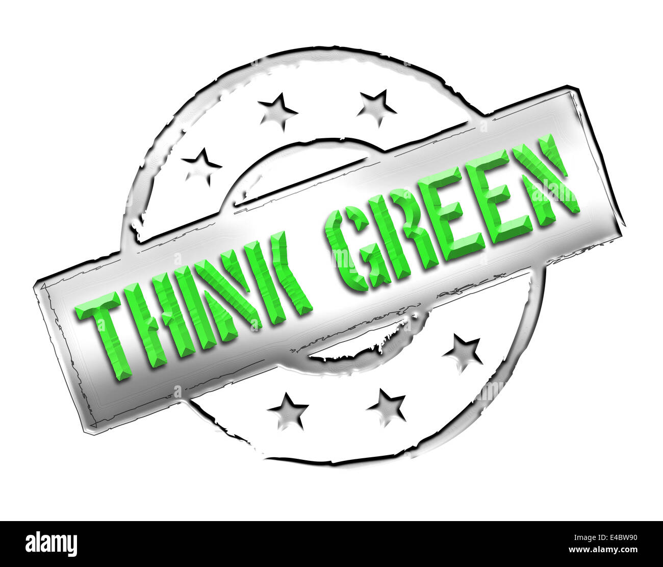 Stamp THINK GREEN Stock Photo Alamy