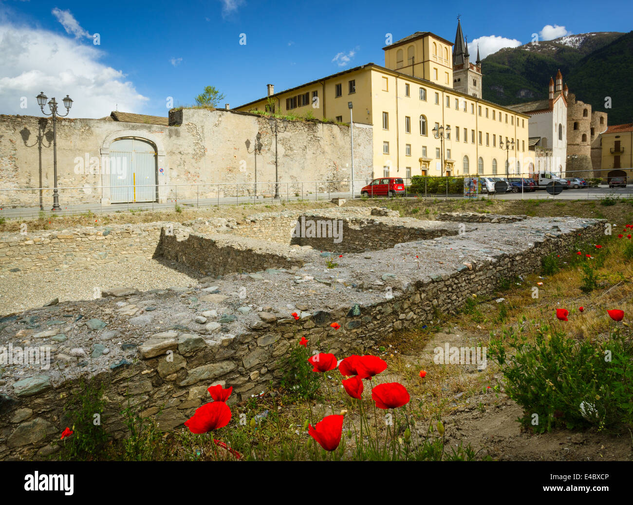 Susa, Italy. Initally a pre-historic settlement, and containing several Roman monuments. Stock Photo