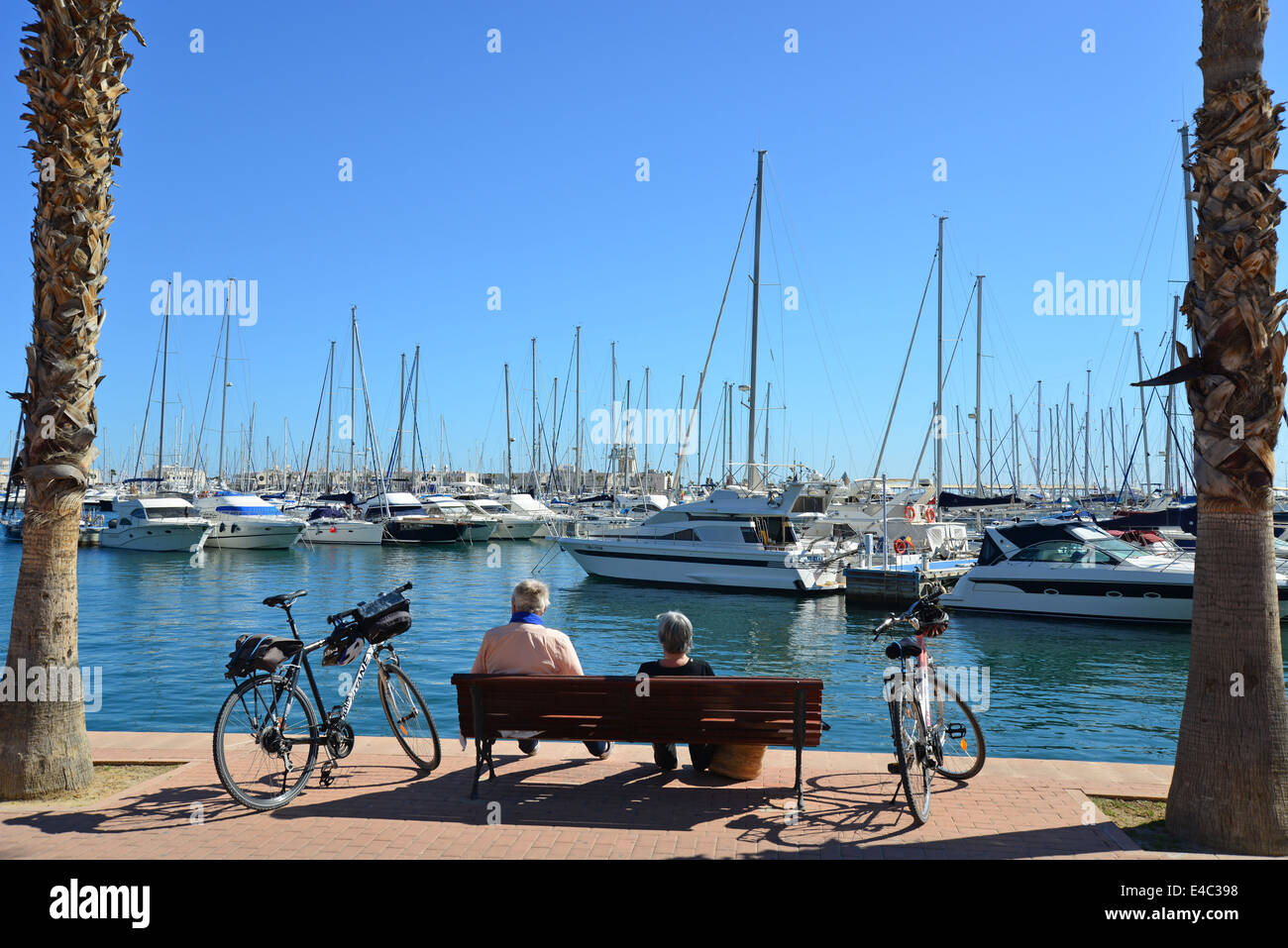 Seafront esplanade, Alicante, Costa Blanca, Alicante Province, Kingdom of Spain Stock Photo