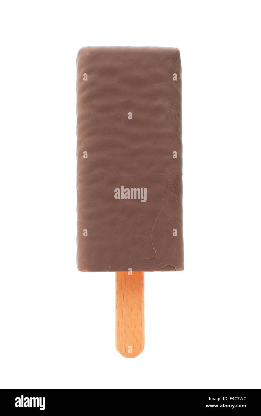 Chocolate ice cream lollipop over a white background Stock Photo Alamy