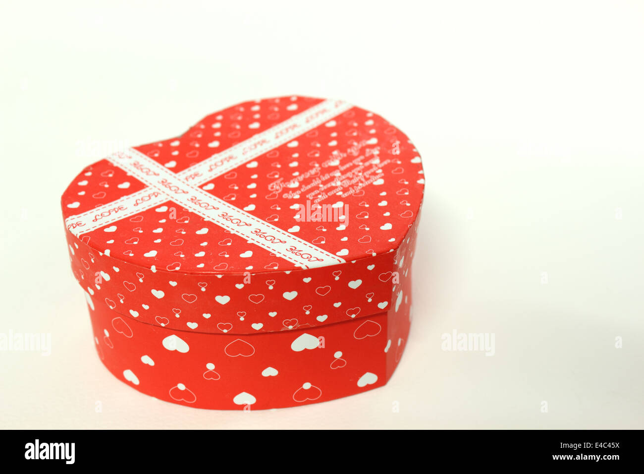 A Red Heart-shaped Gift Box on White Background Stock Photo - Alamy