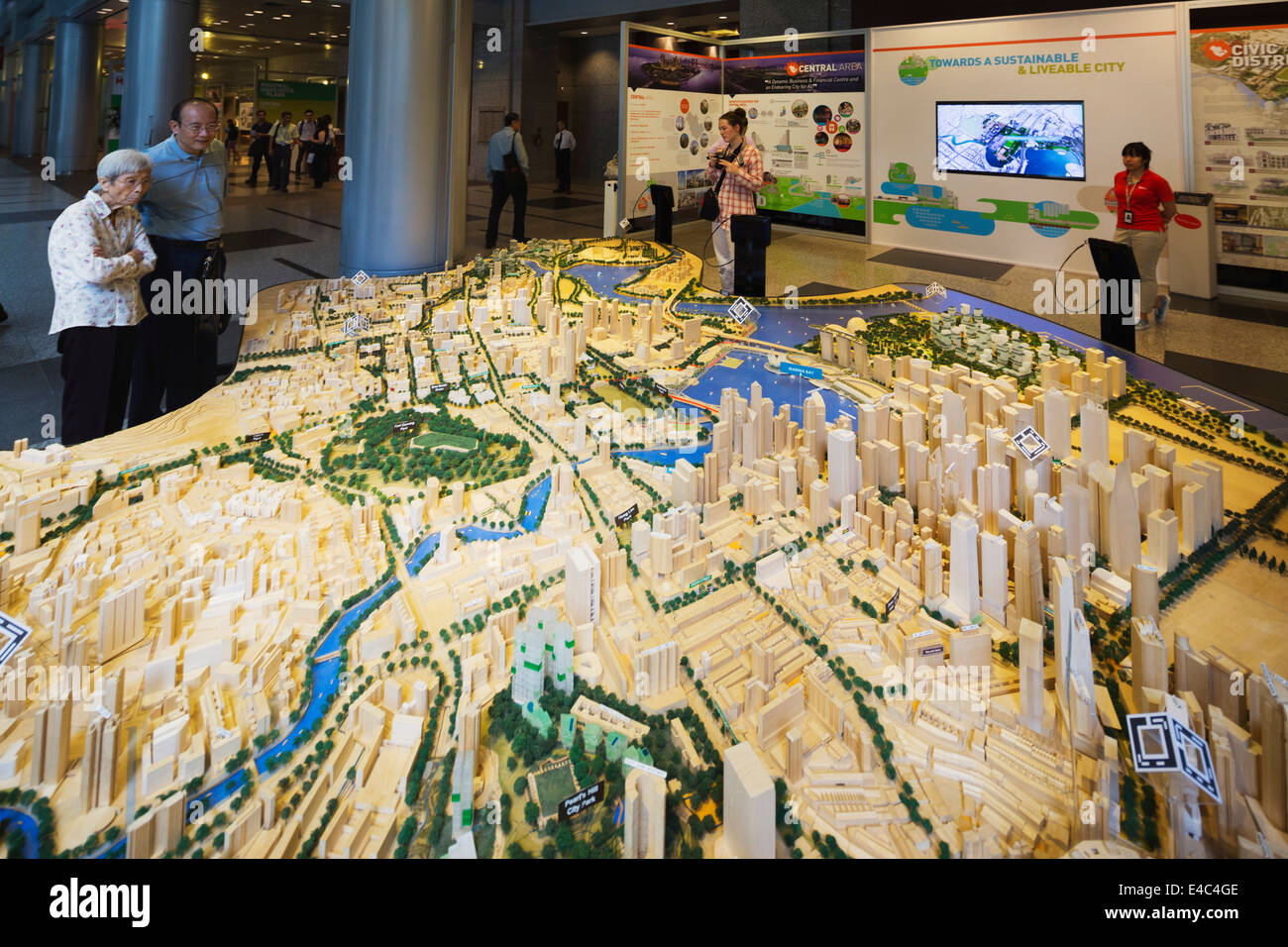 South East Asia, Singapore, Singapore City Gallery, city planning office, scale model of Singapore Stock Photo