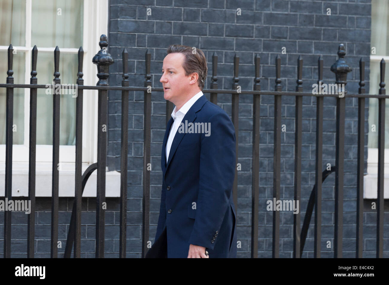 Downing Street, London, UK. 8th July 2014. UK government ministers attend 10 Downing Street in London for the weekly Cabinet Meeting. Pictured: DAVID CAMERON MP - Prime Minister. Credit:  Lee Thomas/Alamy Live News Stock Photo