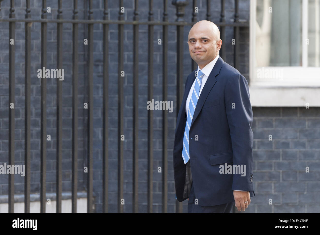 London, UK. 8th July, 2014. UK government ministers attend 10 Downing Street in London for the weekly Cabinet Meeting. Pictured: SAJID JAVID MP -.Secretary of State for Culture, Media and Sport; Minister for Equalities © Lee Thomas/ZUMA Wire/Alamy Live News Stock Photo