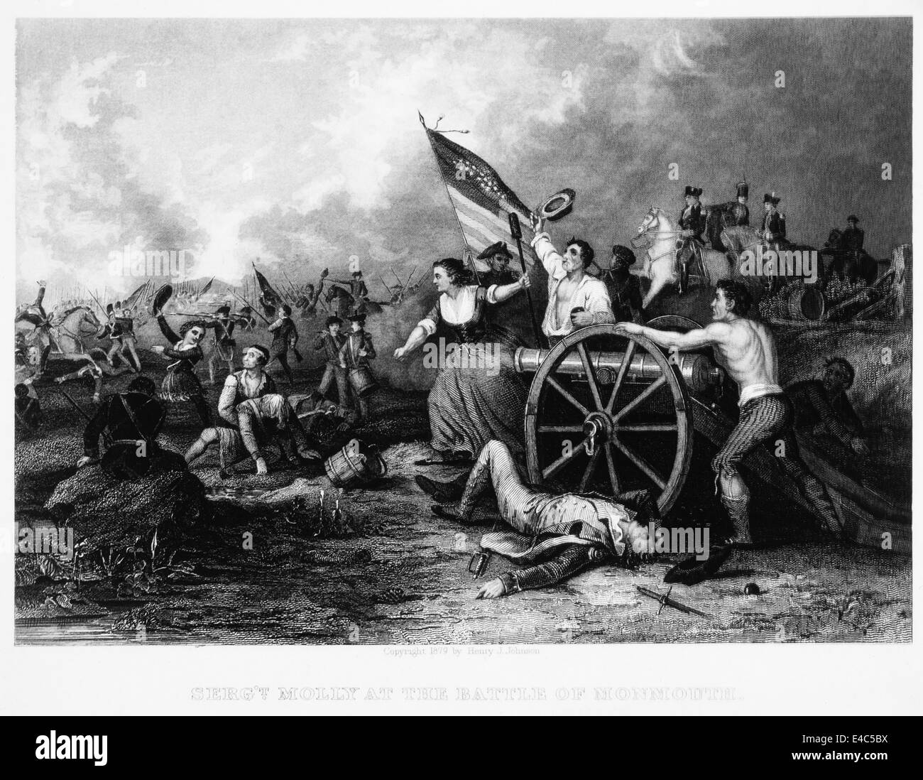 Molly Pitcher at the Battle of Monmouth, June 28, 1778 Stock Photo