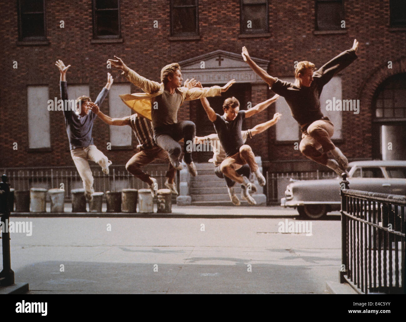 Jets Gang Dancing in Street, on-set of the Film, 'West Side Story', 1961 Stock Photo