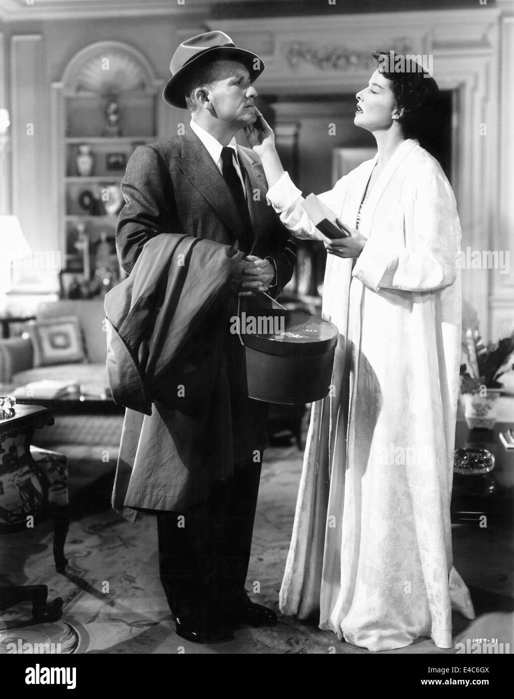 Spencer Tracy, Katharine Hepburn, on-set of the Film, 'Adam's Rib', 1949 Stock Photo