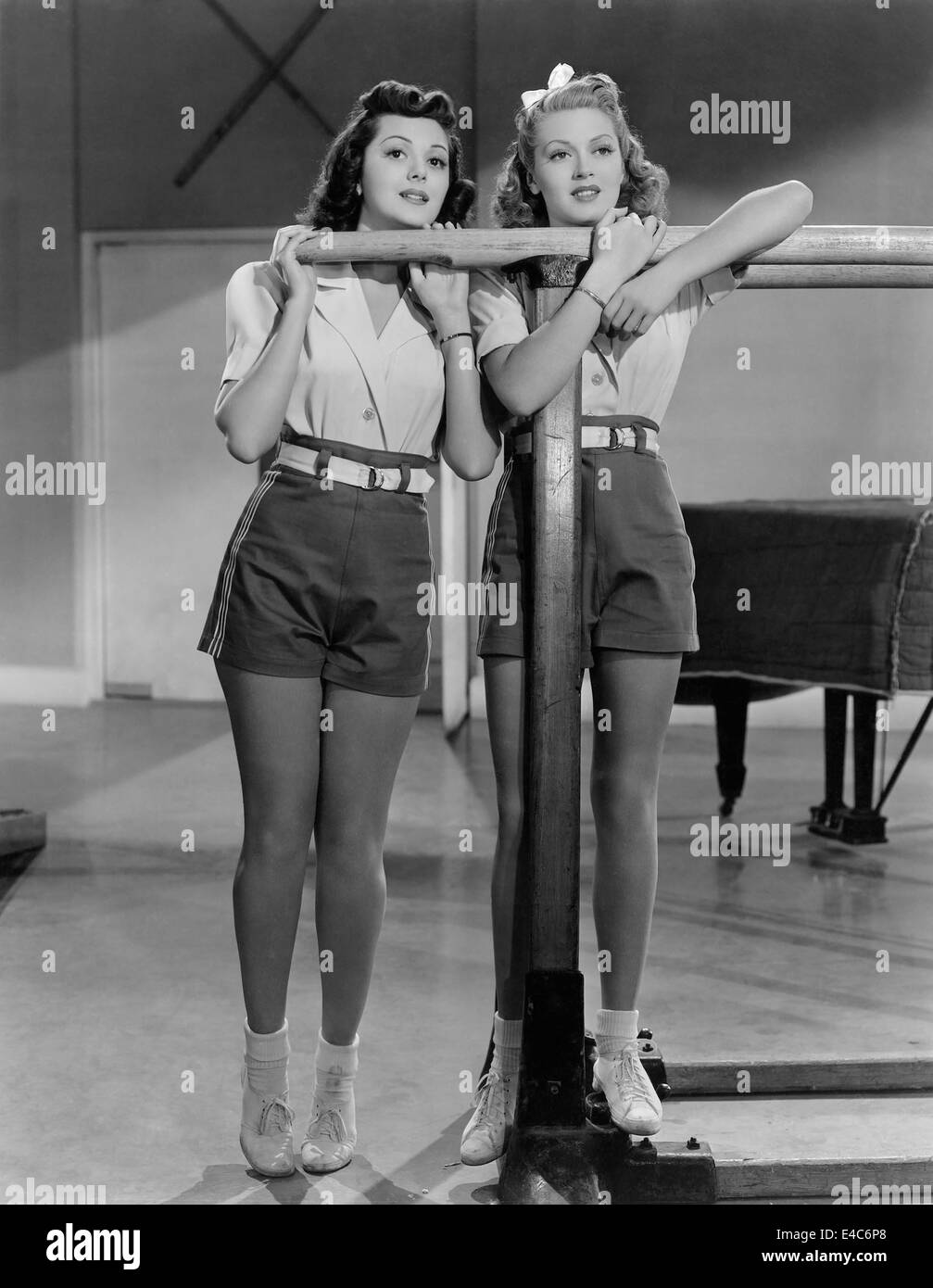 Ann Rutherford, Lana Turner, Publicity Portrait on-set of the Film, 'Dancing Co-Ed', 1939 Stock Photo