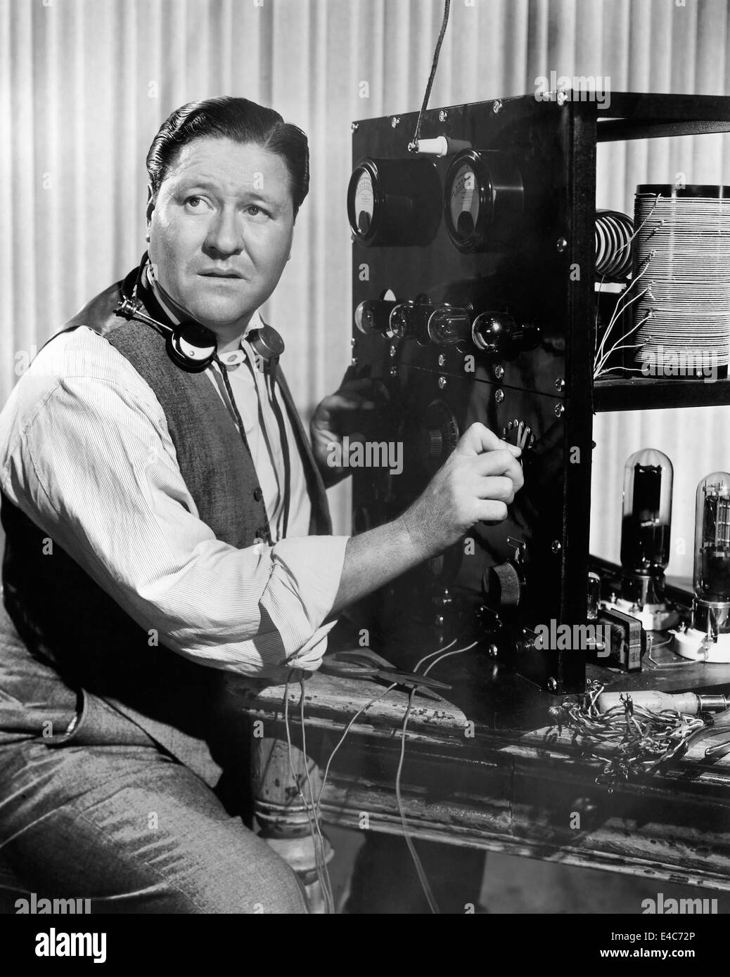 Jack Oakie, on-set of the Film, 'The Great American Broadcast', 1941 Stock Photo