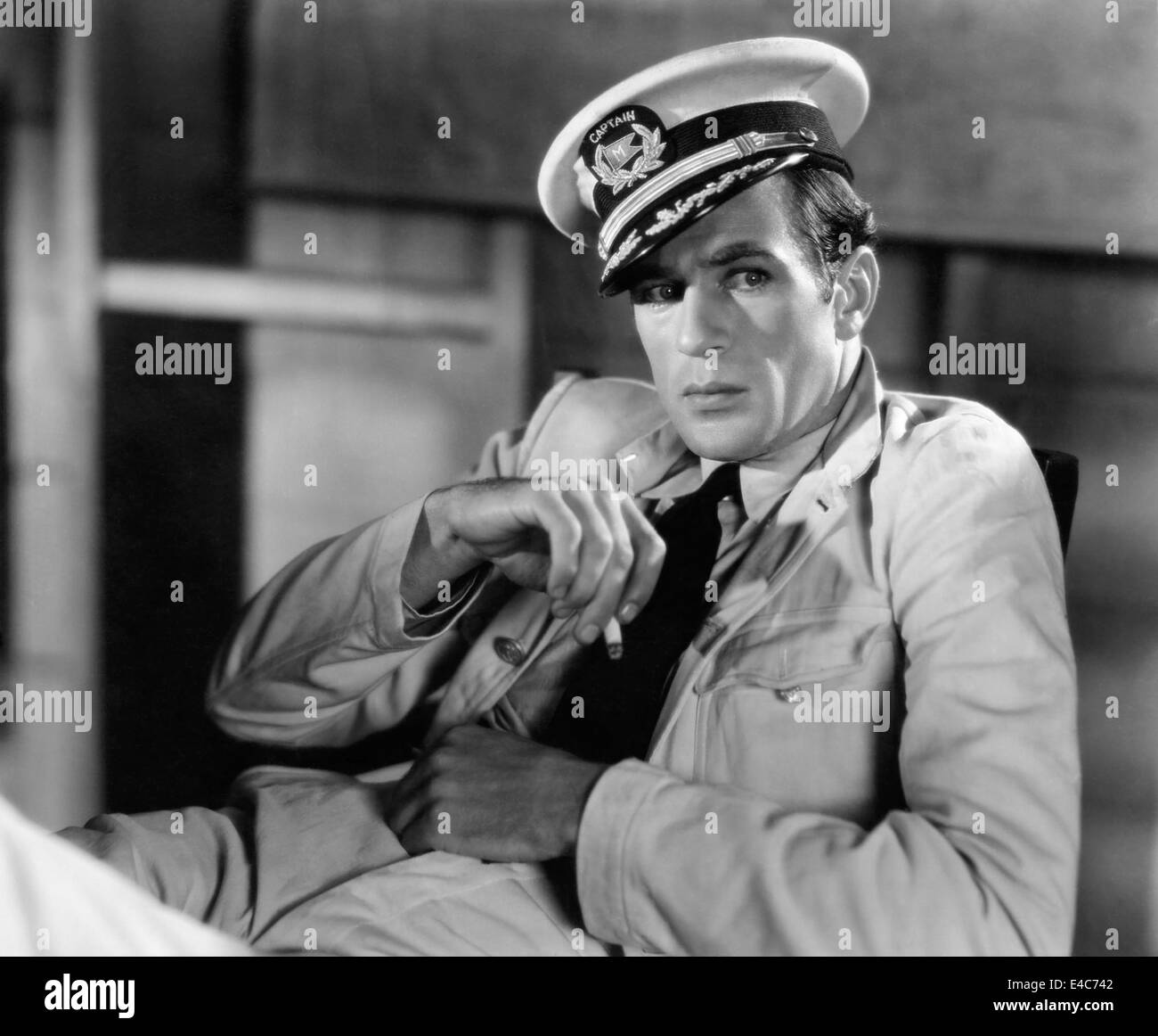 Gary Cooper, on-set of the Film, 'His Woman', 1931 Stock Photo