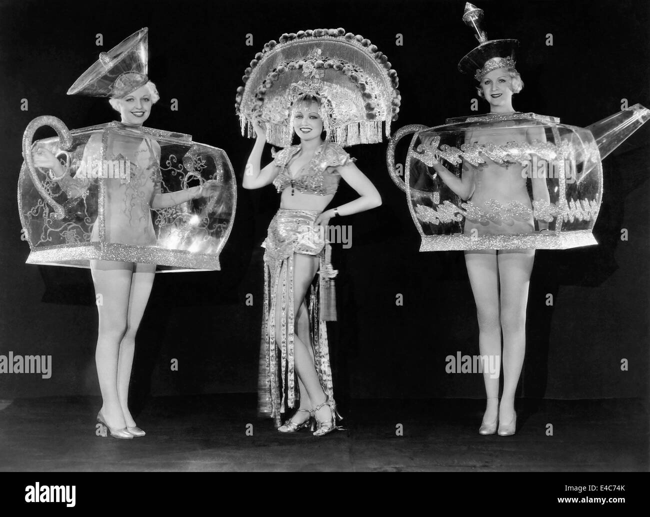 Lona Andre (Center) and Showgirls in Teacup Costumes, Publicity Portrait for the Film, 'International House', 1933 Stock Photo
