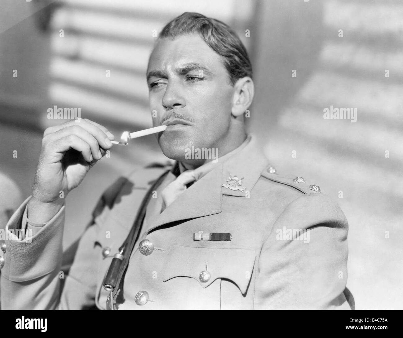 Gary Cooper, on-set of the Film, 'Lives of a Bengal Lancer', 1935 Stock Photo