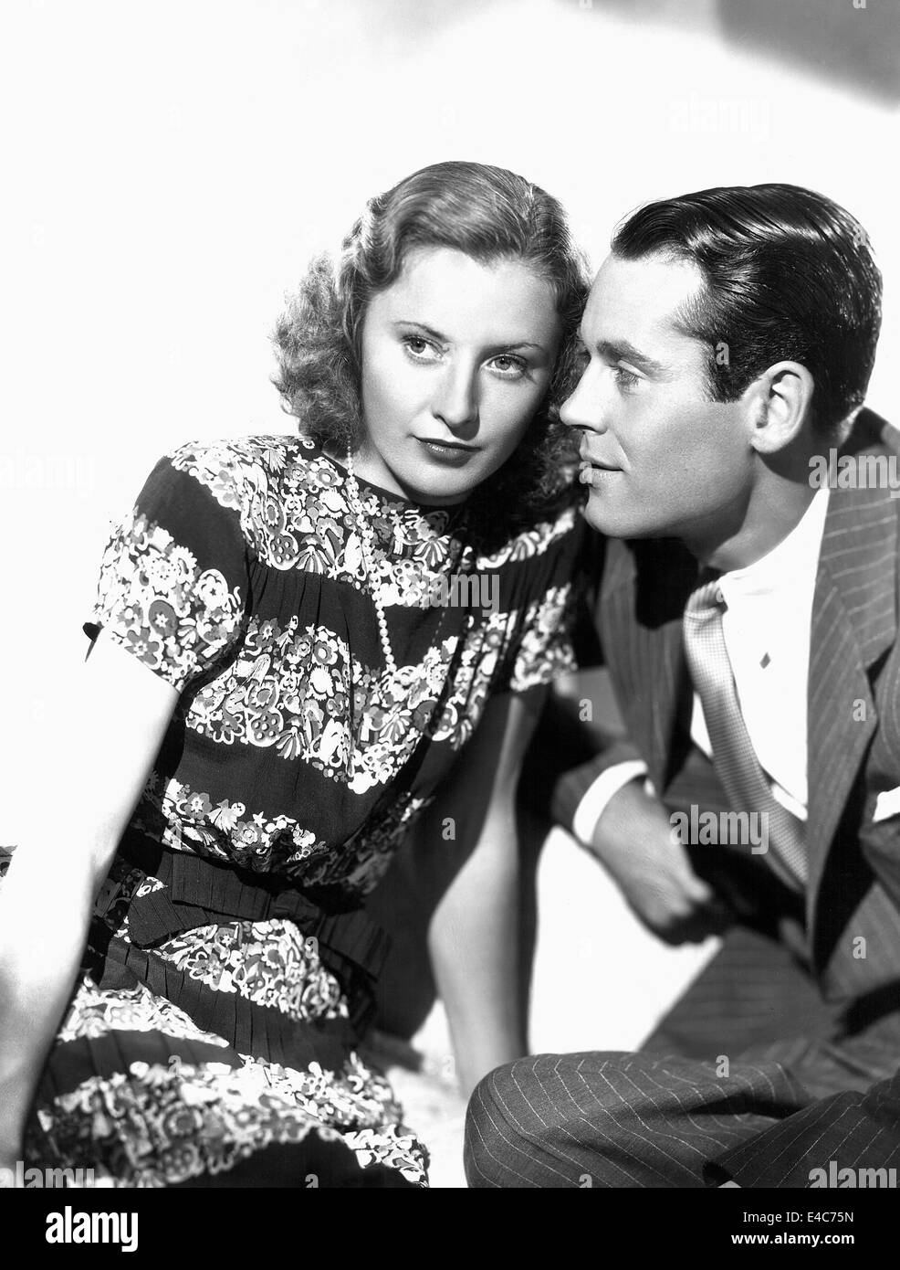 Barbara Stanwyck, Henry Fonda, on-set of the Film, 'The Mad Miss Manton', 1938 Stock Photo