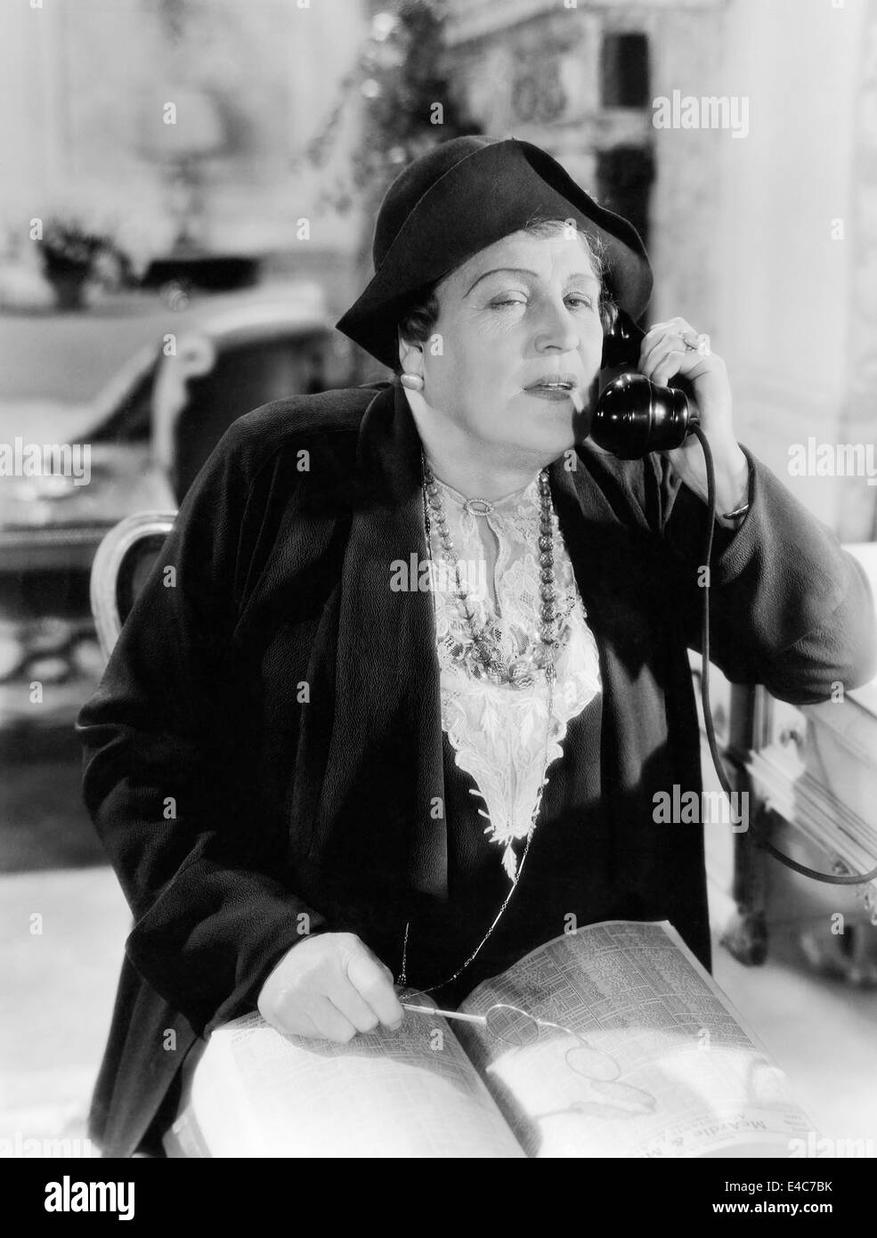 Alison Skipworth, on-set of the Film, 'A Lady's Profession', 1933 Stock Photo