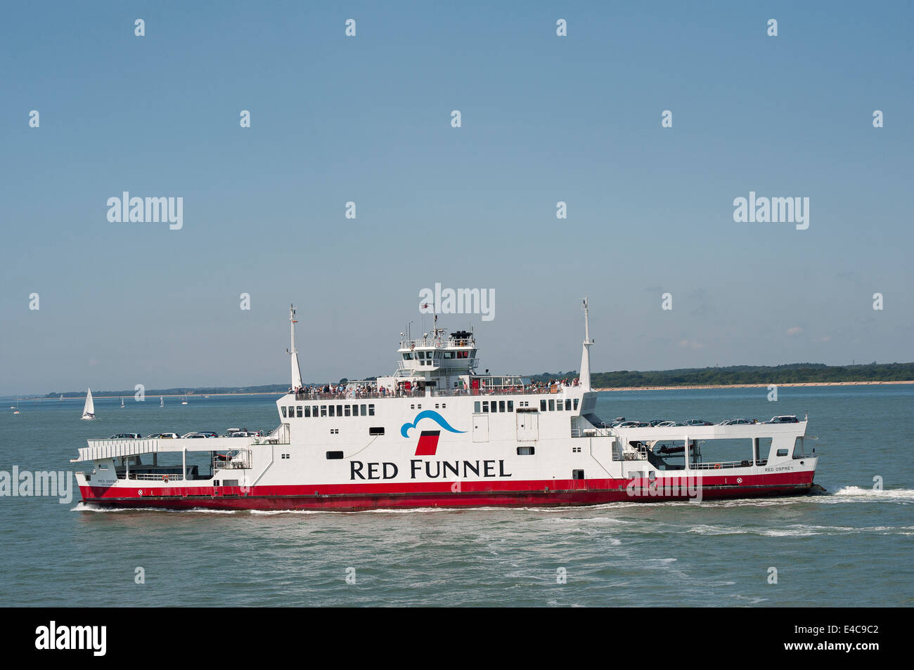 Red Funnel ferry crossing the Solent between the Isle of Wight and