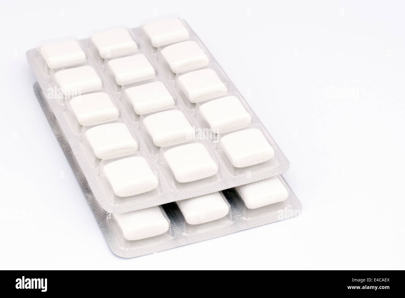 Close up of two packs of nicotine Gum Stock Photo