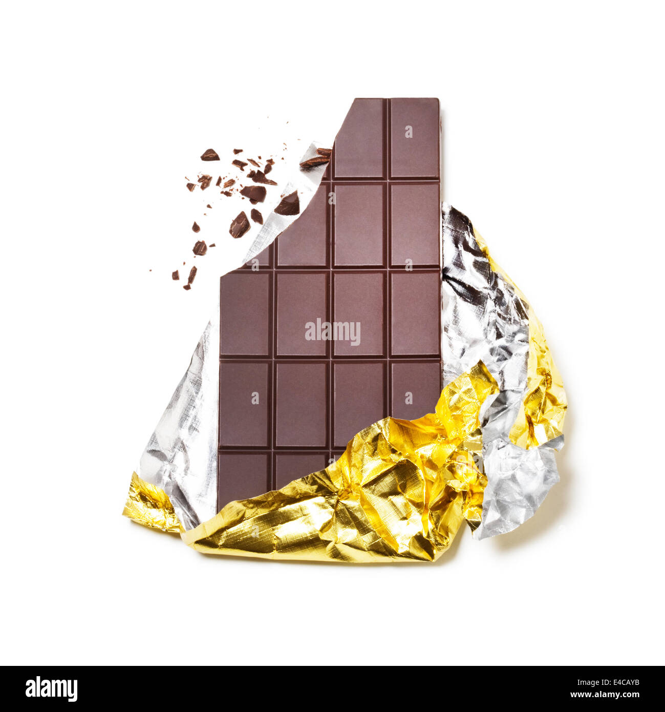 Chocolate bar in gold foil Stock Photo - Alamy