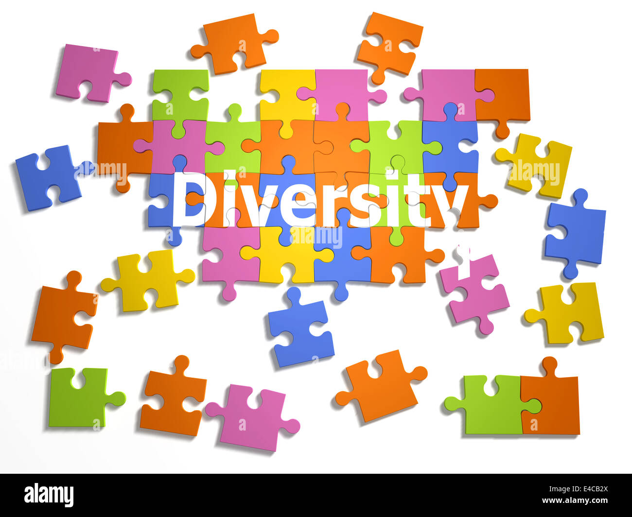 3d Diversity themed jigsaw puzzle unfinished Stock Photo - Alamy