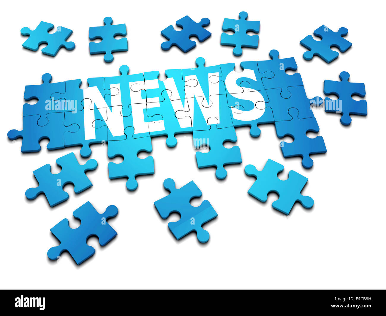 3d News themed unfinished jigsaw puzzle Stock Photo - Alamy