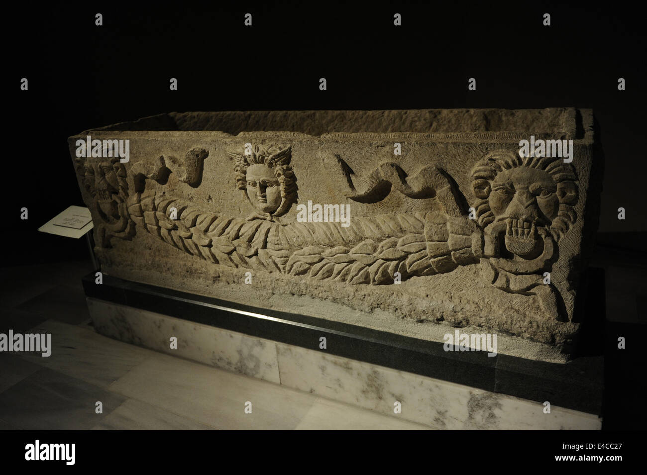 Roman sarcophagus tub. 2nd century AD. Marble. From Sidon (Lebanon). Archaeological Museum. Istanbul. Turkey. Stock Photo