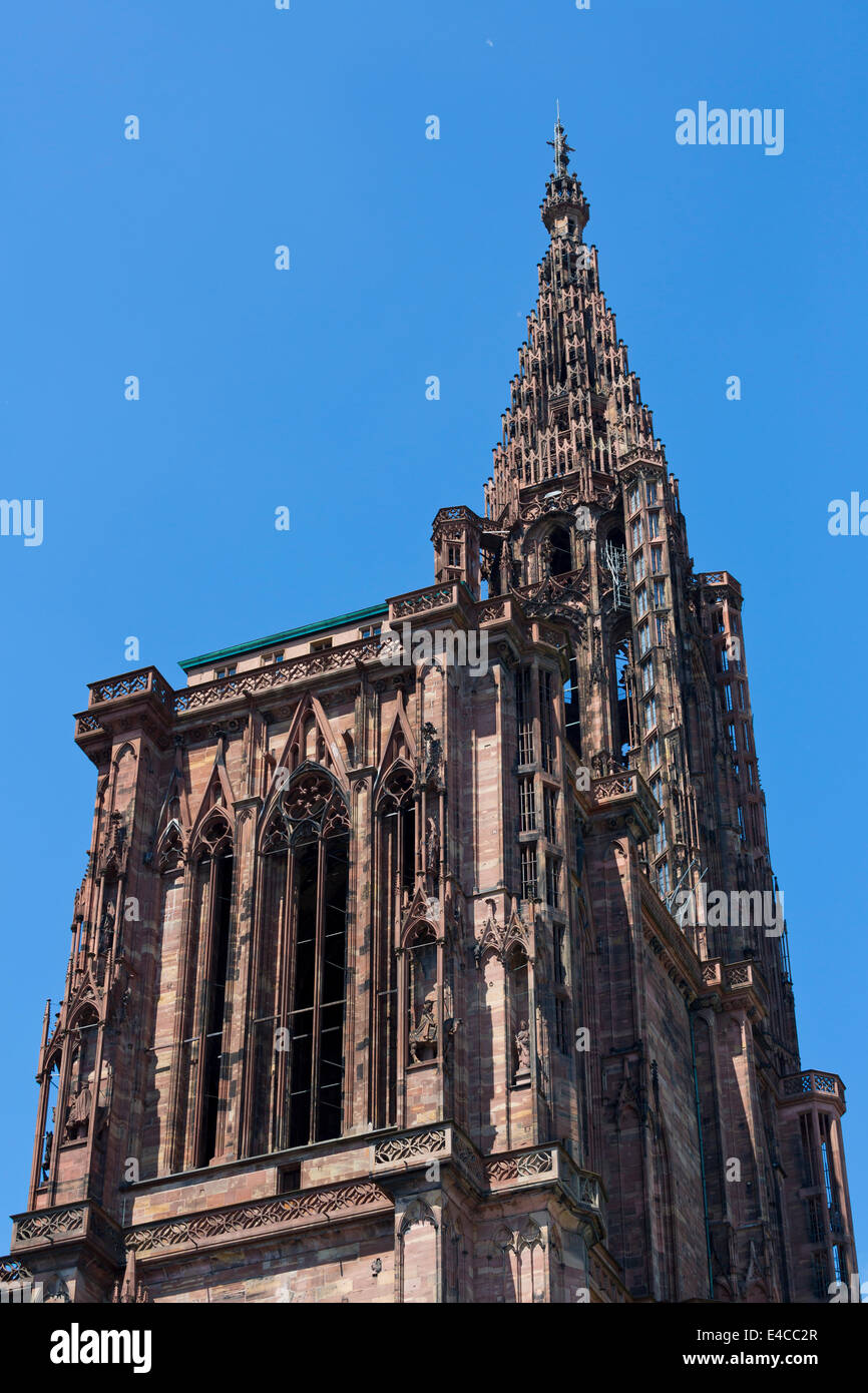 The Bell Tower of the Cathedral in Strasbourg, France Stock Photo