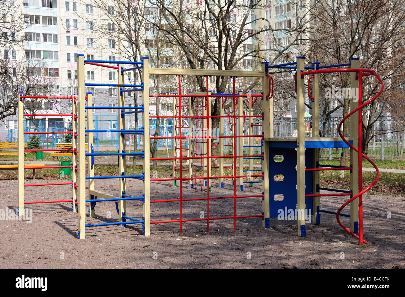 Children's sports complex on the street Stock Photo