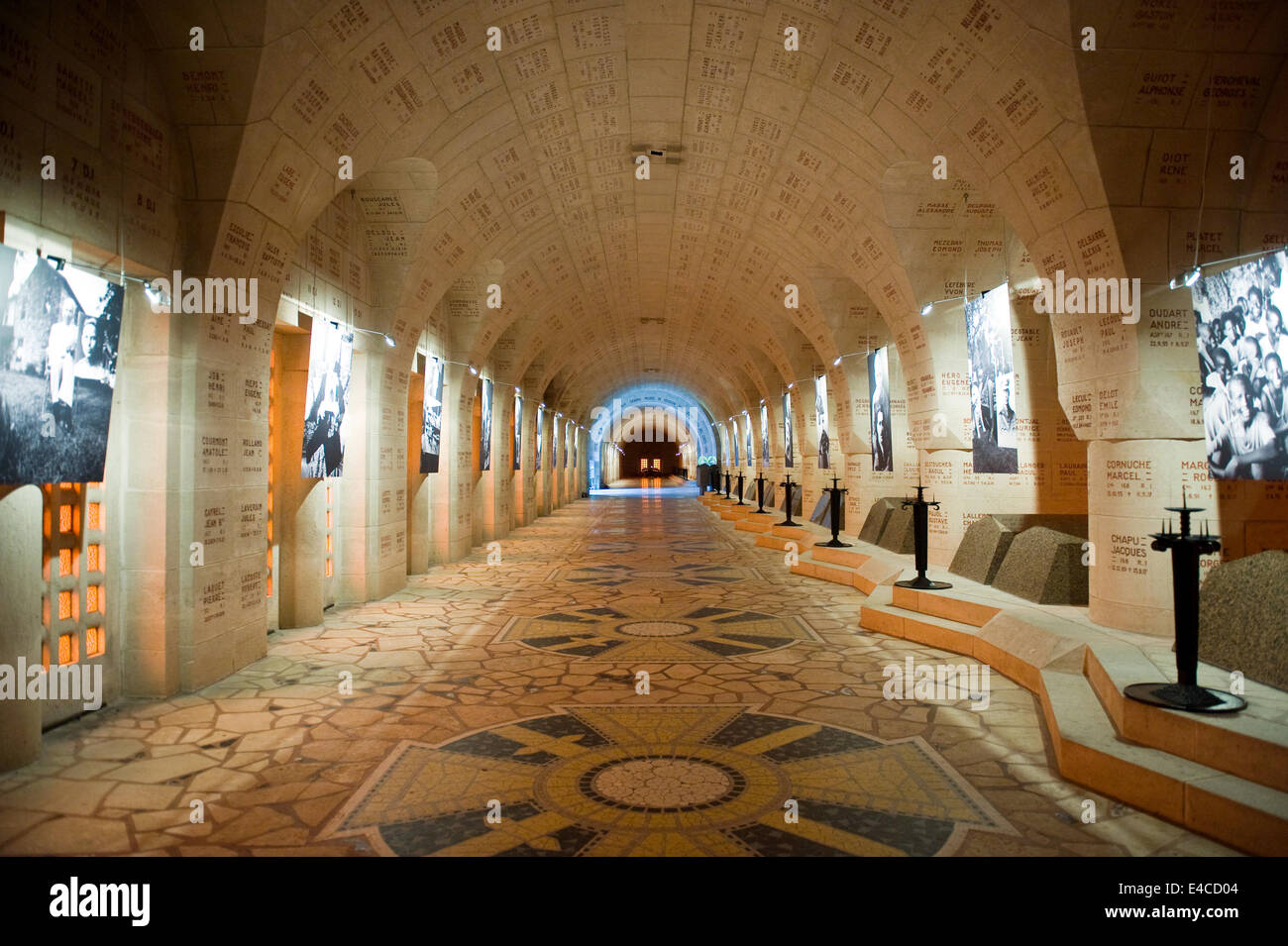 Inside the Douaumont ossuary built in 1932 is a memorial containing the  remains of soldiers who died at the battle of Verdun Stock Photo - Alamy