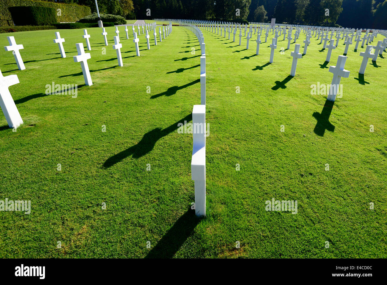 White Cross Markers Luxembourg American Cemetery and Memorial Europe world war ii Stock Photo
