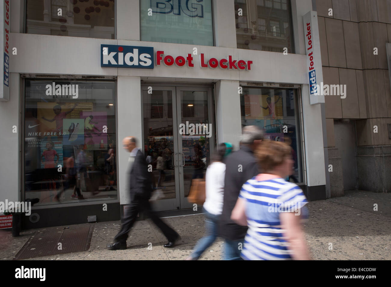 A Kids Foot Locker store is pictured in the New York City borough of Manhattan, NY Stock Photo