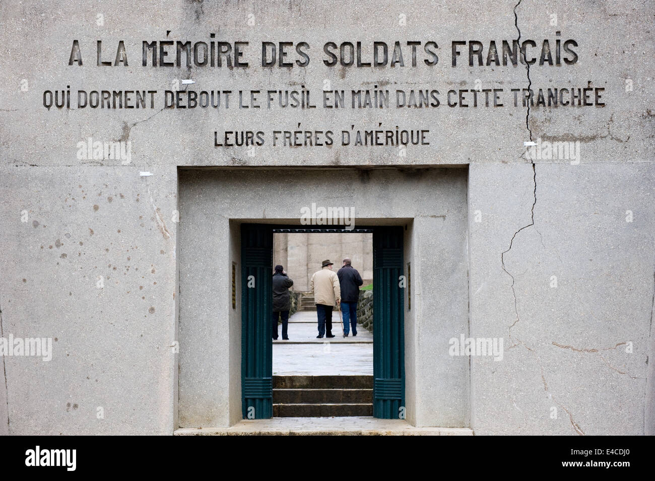The entrance to the Memorial at the Trench of the Bayonets, where a unit of French soldiers were buried alive with the bayonets Stock Photo