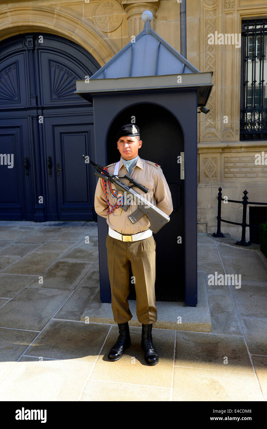 Guard Grand Ducal Palace Luxembourg Europe Stock Photo